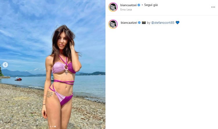 Bianca Atzei bikini viola