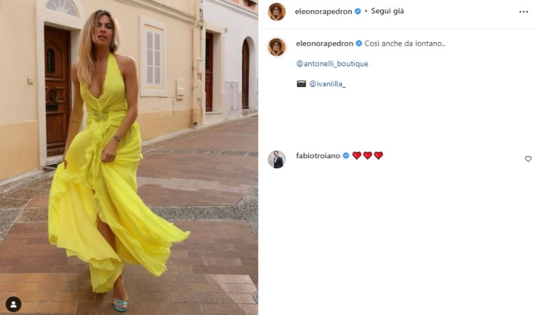 Eleonora Pedron abito giallo