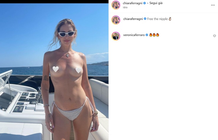 Chiara Ferragni topless barca