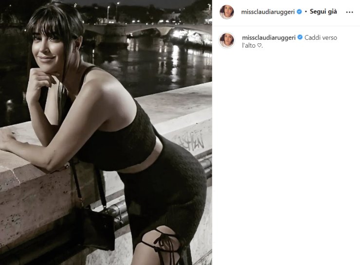 Claudia Ruggeri abito nero spacco